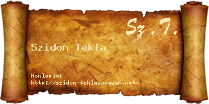 Szidon Tekla névjegykártya